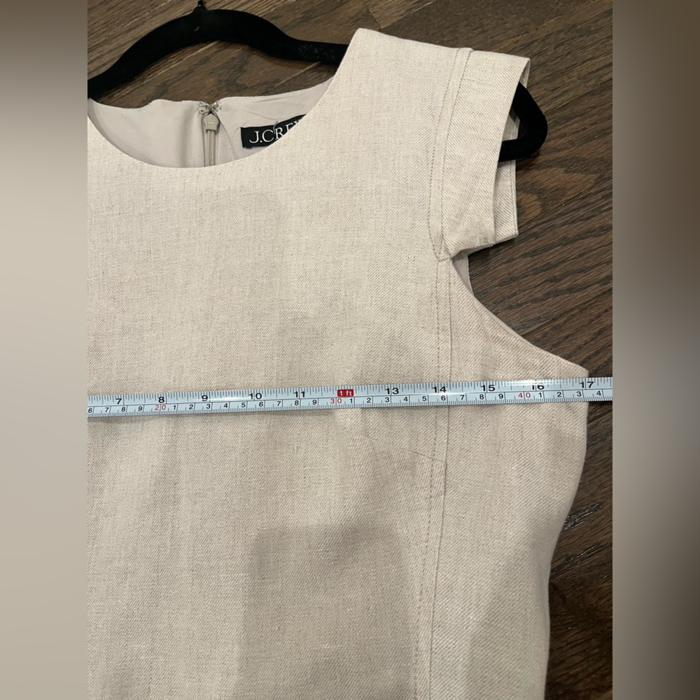 J. Crew Linen Size 6 Beige Resume Dress Career Work Minimalist - Picture 6 of 9